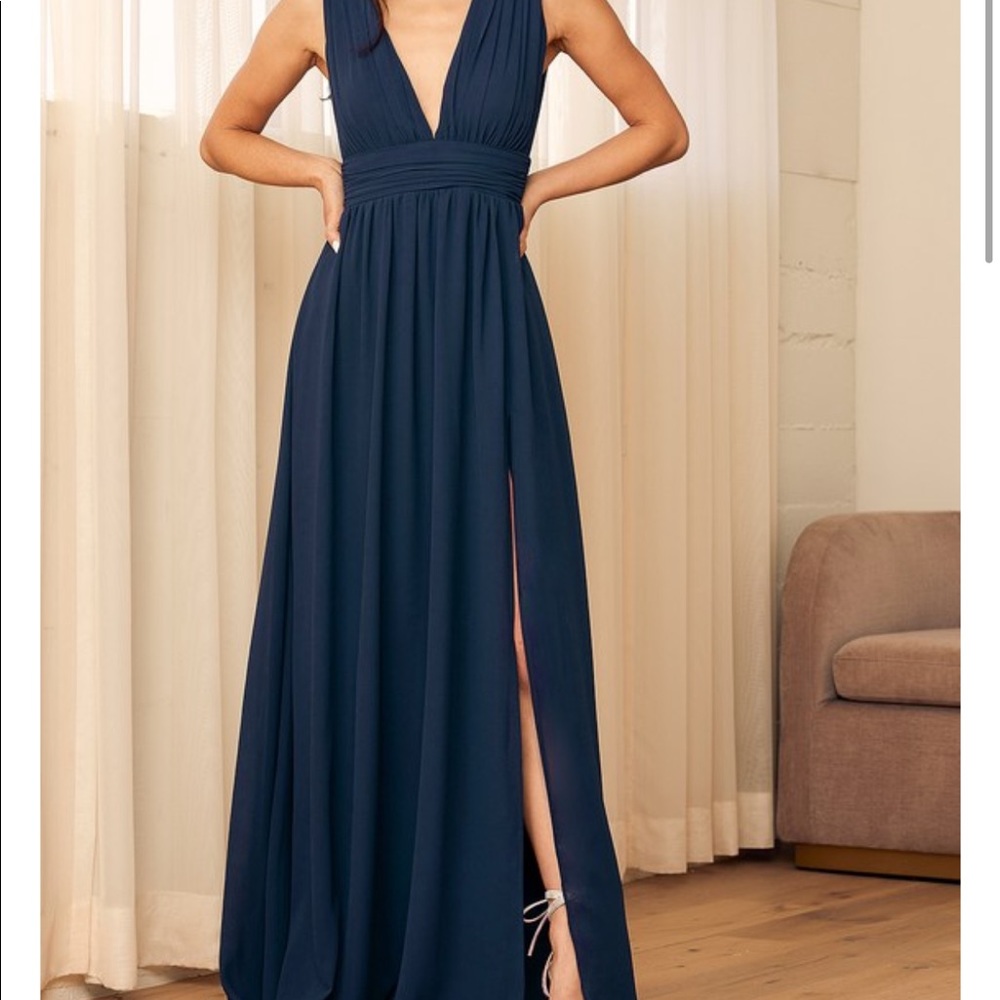 Lulus Heavenly Hues Dress- Navy size M